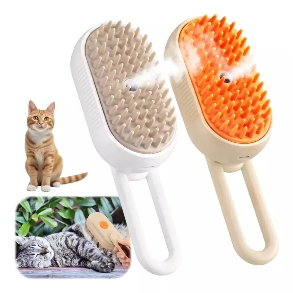Cepillo eléctrico 4 en 1 a vapor para mascotas