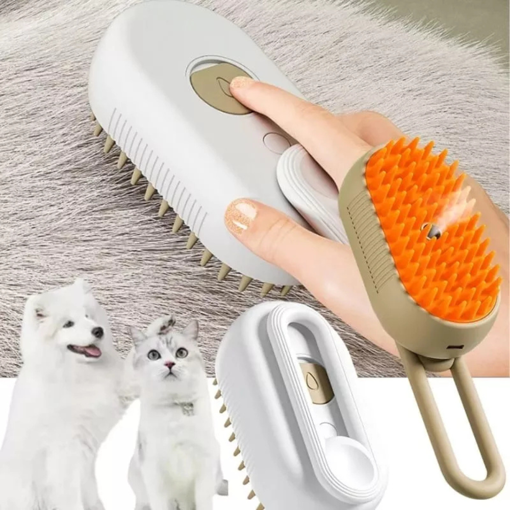 Cepillo eléctrico 4 en 1 a vapor para mascotas