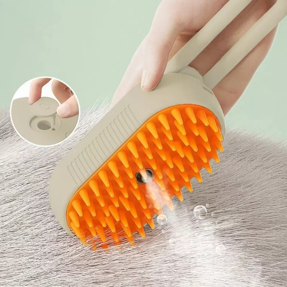 Cepillo eléctrico 4 en 1 a vapor para mascotas